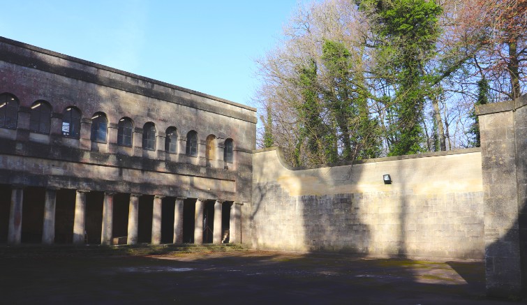Stone-walled quarry courtyard, existing site