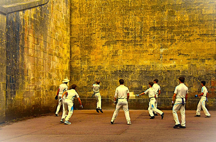Inter-house ball match held in the existing courtyard, Trinity term 2024